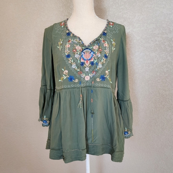 Soft Surroundings knit and beaded boho top size Small - Picture 1 of 12